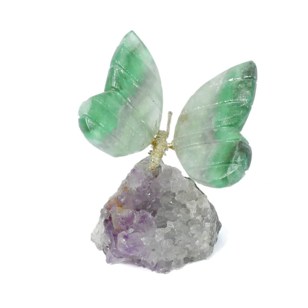 Agate Butterfly With Amethyst Cluster (233g)