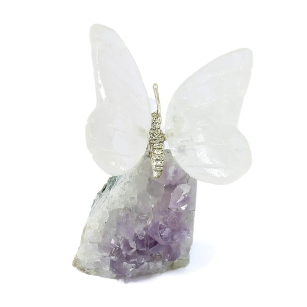 Agate Butterfly With Amethyst Cluster (194g)
