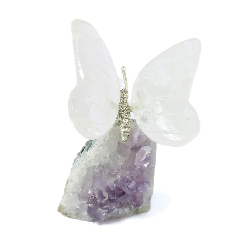 Agate Butterfly With Amethyst Cluster (194g)