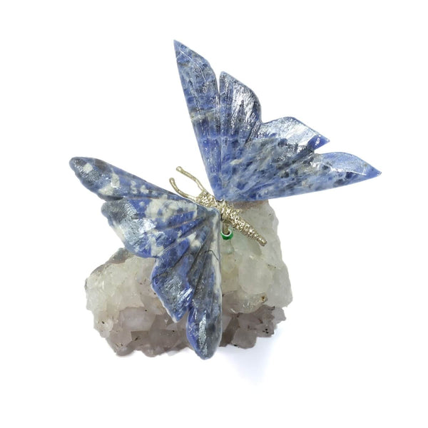 Agate Butterfly With Amethyst Cluster (248g)