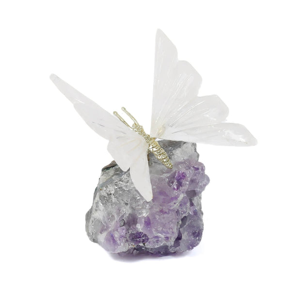 Agate Butterfly With Amethyst Cluster (225g)