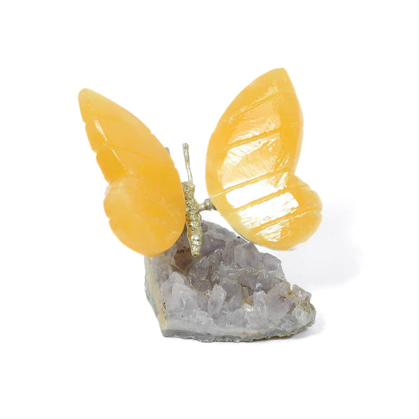 Agate Butterfly With Amethyst Cluster (175g)