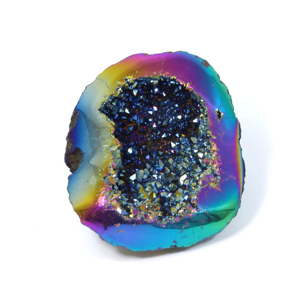 Titanium Aura Quartz Geode - The Rainbow Guardian (589g)