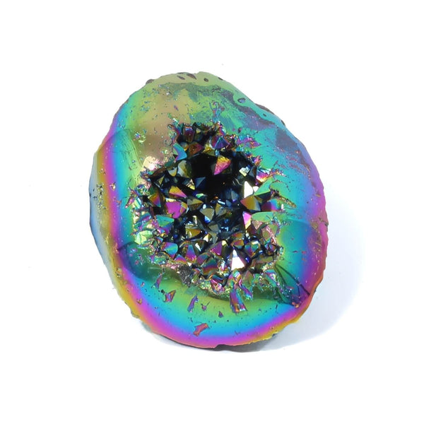 Titanium Aura Quartz Geode - The Rainbow Guardian (215g)