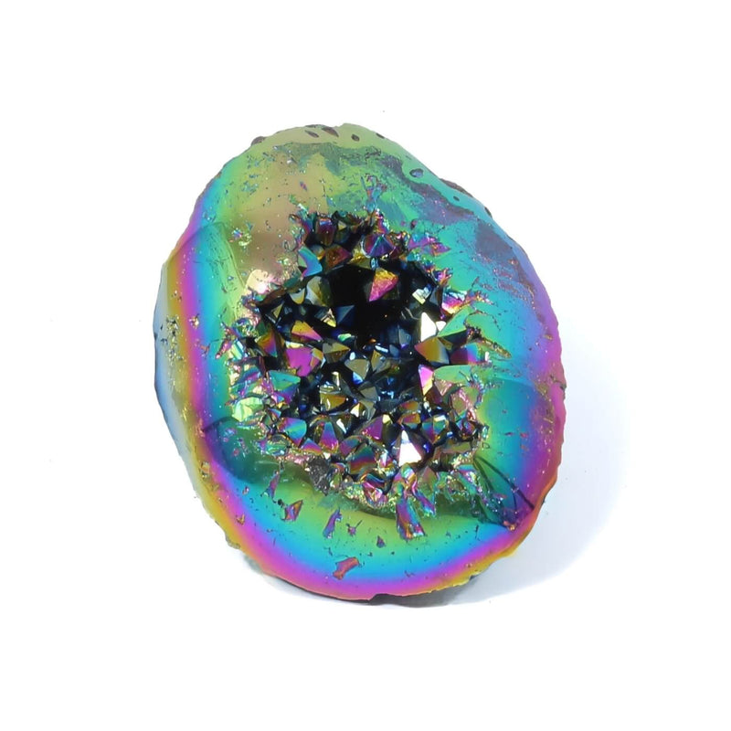 Titanium Aura Quartz Geode - The Rainbow Guardian (215g)