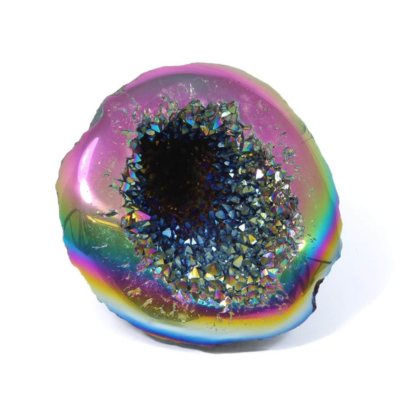 Titanium Aura Quartz Geode - The Rainbow Guardian (1146g)