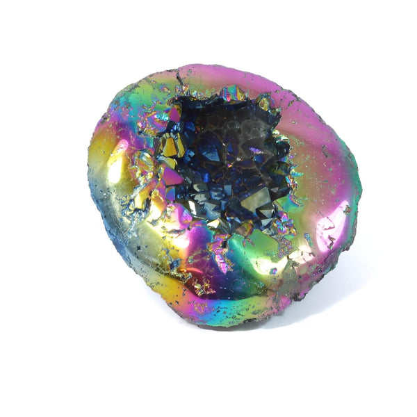 Titanium Aura Quartz Geode - The Rainbow Guardian (557g)