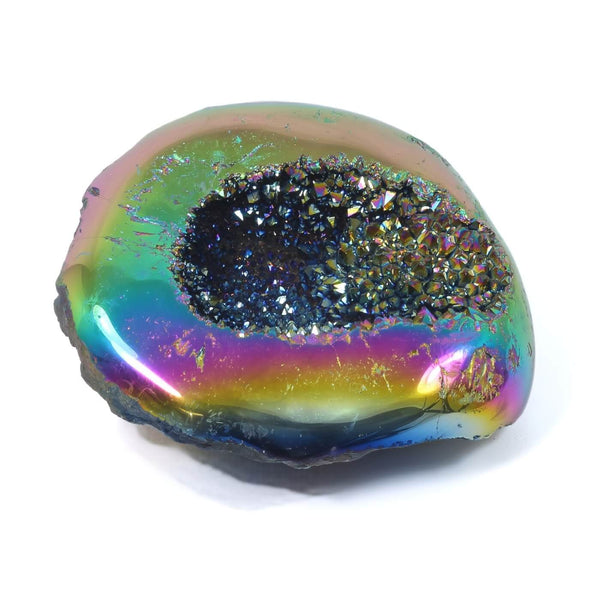 Titanium Aura Quartz Geode - The Rainbow Guardian (955g)