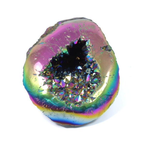 Titanium Aura Quartz Geode - The Rainbow Guardian (1593g)