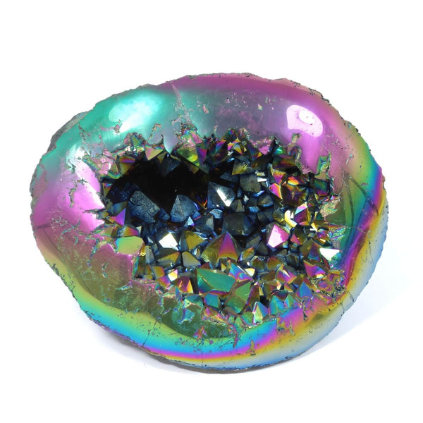 Titanium Aura Quartz Geode - The Rainbow Guardian (2594g)