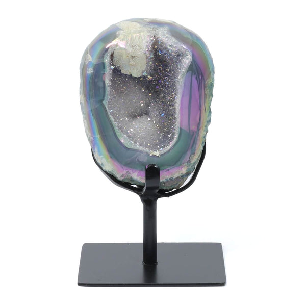 Titanium Aura Agate Geode - The Halo Stone (1073g)