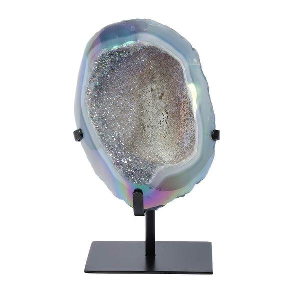 Titanium Aura Agate Geode - The Halo Stone (2156g)