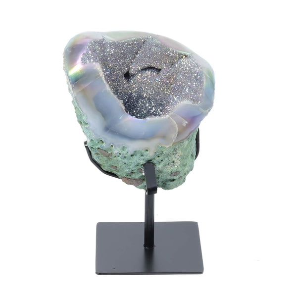 Titanium Aura Agate Geode - The Halo Stone (2063g)