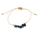 Black Agate Stone Chip Adjustable Bracelet