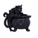 Black Cat Cauldron Backflow Incense Burner