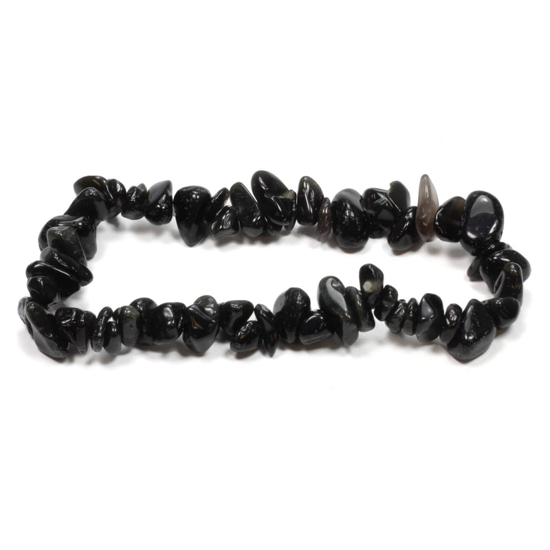 Black Obsidian Stone Chip Bracelet