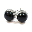 Black Obsidian Stud Earrings