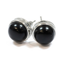 Black Obsidian Stud Earrings