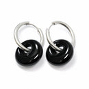 Black Obsidian Power Ring Hoop Earrings for Protection