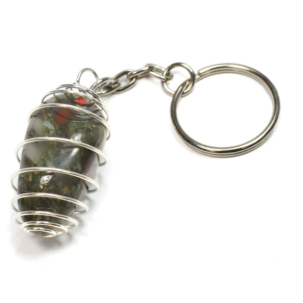 Bloodstone Spiral Cage Keyring