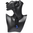 Blue Agate Healing Crystal Holder Necklace for Calm, Balance & Positive Energy
