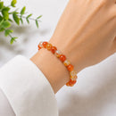 Carnelian Beaded Bracelet 8mm