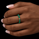 Positive Growth - Green Agate 3mm Crystal Bead Ring
