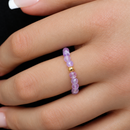 Peace & Positivity - Amethyst 3mm Crystal Bead Ring