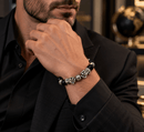 Blessed Fortune - Double Silver Pixiu & Obsidian Bracelet