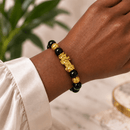 Bring Good Fortune - Gold Pixiu & Black Obsidian Feng Shui Bracelet