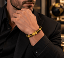 Positive Prosperity - Gold Pixiu & Six True Words Obsidian Bracelet