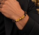 Attract & Protect Fortune - Gold Pixiu & Six True Words Obsidian Bracelet