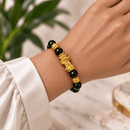 Bring Good Fortune - Gold Pixiu & Black Obsidian Feng Shui Bracelet