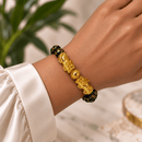 Attract & Protect Fortune - Gold Pixiu & Six True Words Obsidian Bracelet