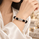 Positive Path - Silver Pixiu & Black Obsidian Feng Shui Bracelet