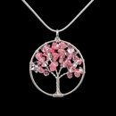 Cherry Quartz Tree Of Life Pendant With Chain
