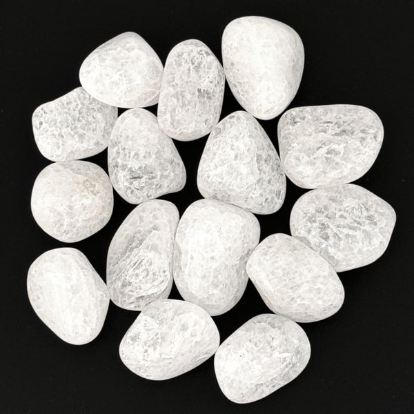 Crackle Quartz Polished Tumblestone Healing Crystals - Undyed