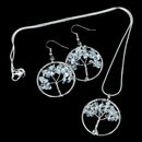 Clear Quartz Tree Of Life Jewellery Set (Necklace & Earrings)