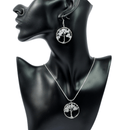 Clear Quartz Tree Of Life Jewellery Set (Necklace & Earrings)