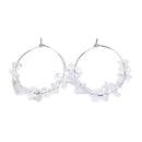 Clear Quartz Crystal Chip Hoop Earrings
