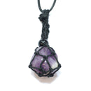 Amethyst Healing Crystal Holder Necklace for Emotional Calm and Spiritual Balance