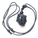 Black Obsidian Healing Crystal Holder Necklace for Protection & Grounding