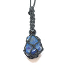 Blue Agate Healing Crystal Holder Necklace for Calm, Balance & Positive Energy