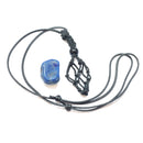 Blue Agate Healing Crystal Holder Necklace for Calm, Balance & Positive Energy