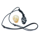 Citrine Healing Crystal Holder Necklace for Abundance & Positivity