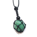 Green Aventurine Healing Crystal Holder Necklace for Luck & Prosperity
