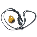 Gold Tiger’s Eye Healing Crystal Holder Necklace for Confidence & Protection