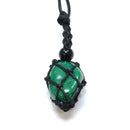 Malachite Healing Crystal Holder Necklace for Personal Growth & Positivity