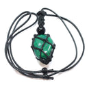 Malachite Healing Crystal Holder Necklace for Personal Growth & Positivity