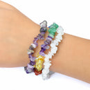 Crown Chakra Crystal Chip Bracelet Trio Set